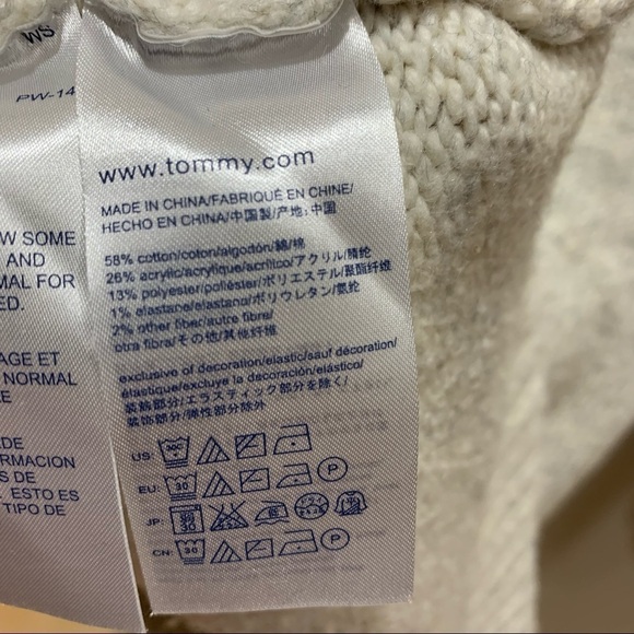 Tommy Hilfiger Ivory Cotton blend Textured Knit Crew Neck Sweater Sz S - Picture 9 of 9